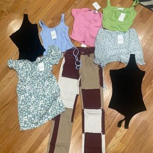 Huge 8 piece New with tags NWT lot pants, shirt, skirt, bodysuits, dress. Bundle